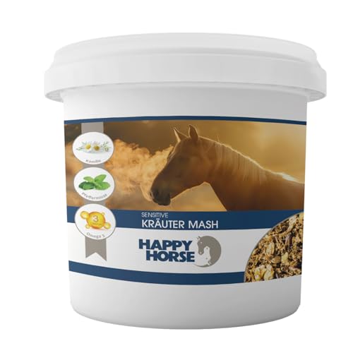 Happy Horse Sensitive Kräuter Mash für Pferde | Ausgleichende Kräuterkomposition für Verdauung & freies Durchatmen | 5 kg | Mit Fenchel, Pfefferminze & Kamille | Für Freizeit- & Sportpferde von Happy Horse