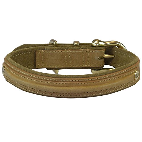 Halsband Sattelleder Luxus (XXL) Camel von Happy-House