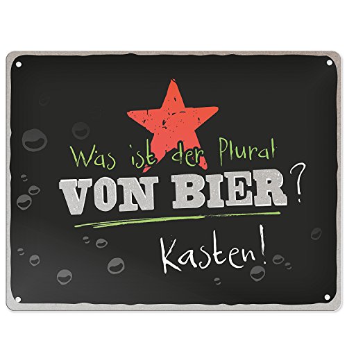 H:)PPYlife 44983 Blechschild "Bier", 17 cm x 22 cm, Geschenkartikel von H:)PPY life