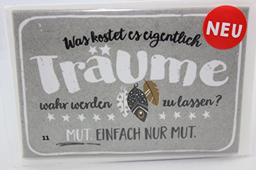 Sheepworld, Happy Life - 45555 - Magnet mit Umschlag Nr. 11, was kostet es eigentlich Träume wahr Werden zu Lassen? Mut. Einfach nur Mut. von Happy Life