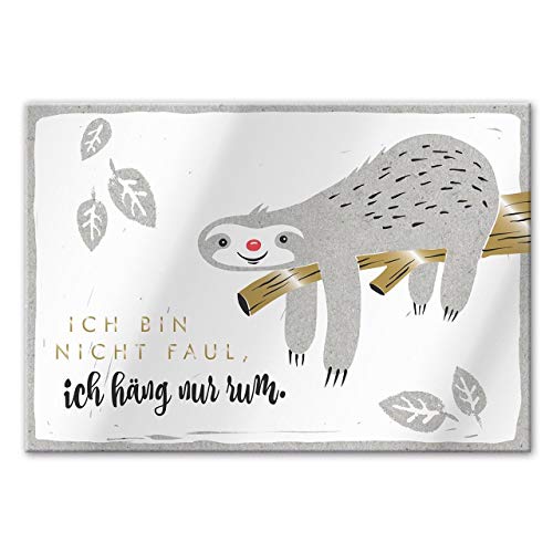 Sheepworld, Happy Life - 45701 - Magnet mit Umschlag Nr. 10, Faultier, Ich Bin Nicht faul, ich häng nur Rum.. 5,5cm x 8cm von Happy Life