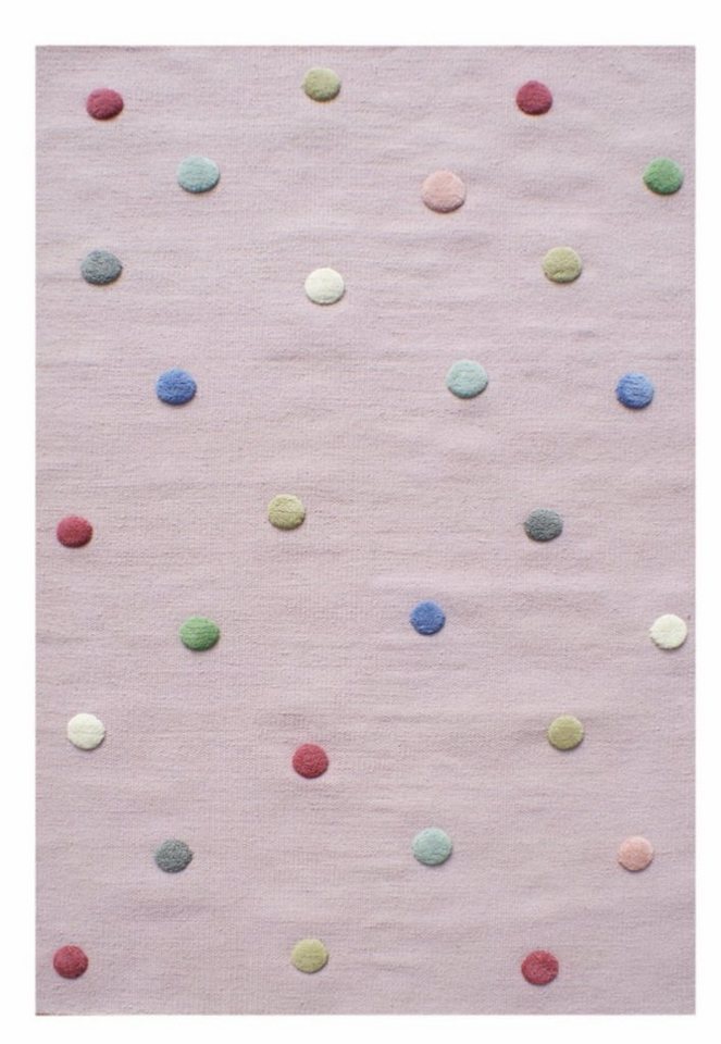 Kinderteppich Colordots, Happy Rugs, rechteckig, Höhe: 15 mm, Wollteppich von Happy Rugs