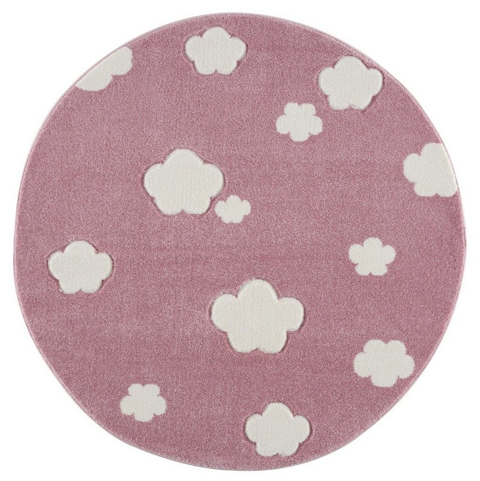 Kinderteppich Sky Cloud rund, Happy Rugs, rund, Höhe: 18 mm, weicher Flor von Happy Rugs