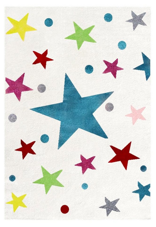 Kinderteppich Stars, Happy Rugs, rechteckig, Höhe: 18 mm, weicher Flor von Happy Rugs