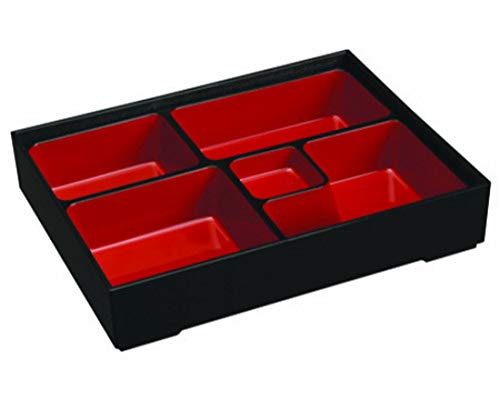 Happy Sales HSLQ-RTG108, japanisches Sushi-Tablett, Lunchbox, Bento-Box, traditionelle Kunststoff-Lackierung, für Restaurant oder Zuhause, hergestellt in Japan, rechteckiges Design, Rot und Schwarz Happy Sales HSLQ-RTG108, japanisches Sushi-Tablett, Lunchbox, Bento-Box, traditionelle Kunststoff-Lackierung, für Restaurant oder Zuhause, hergestellt in Japan, rechteckiges Design, Rot und Schwarz von Happy Sales