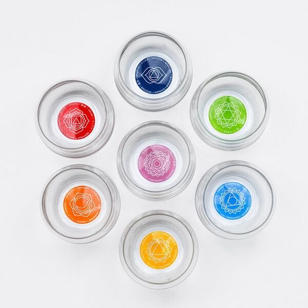 Happy Soul Chakra Trinkgläser 7er Set von Happy Soul