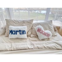 Personalisiertes Sherpa Namenskissen Für Kinder, Individuelles Kinderzimmerdekor, Babypartygeschenk, Herzkissen, Sternkissen, Personalisiertes von HappyBabyEU