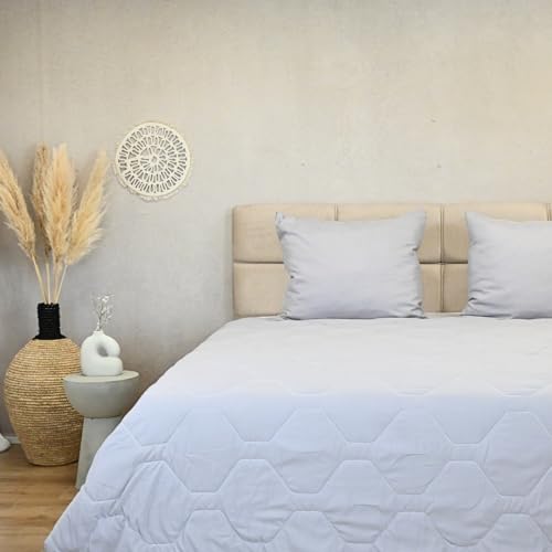 HappyBed 160x200 - Doppelbettdecke - Waschbare Bettdecke ohne Bezug - Bedruckte Bettdecke ohne Bezug - Spannbettdecke mit Druck - Mikrofaser - Grau von HappyBed