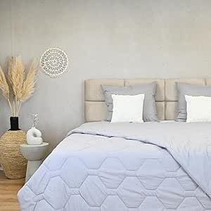 HappyBed 200x200 - Doppelbettdecke - Waschbare Bettdecke ohne Bezug - Bedruckte Bettdecke ohne Bezug - Spannbettdecke mit Druck - Mikrofaser - Grau von HappyBed