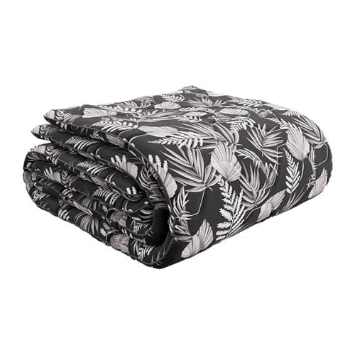 HappyBed ["All-Year 160x220 - Doppelbettdecke - Waschbare Bettdecke ohne Bezug - Bedruckte Bettdecke ohne Bezug - Spannbettdecke mit Druck - Mikrofaser - Schwarze Blätter von HappyBed