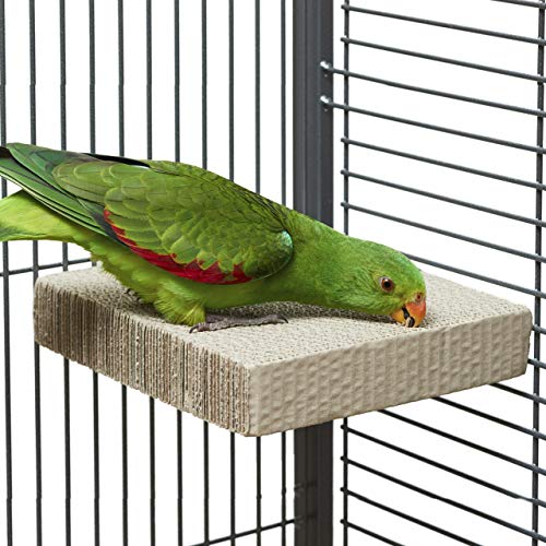 HappyBird | Eck-Sitzbrett für Wellensittiche & Papageien zum schreddern aus Wellpappe Large | ca. 20 x 20 x 4cm von HappyBird