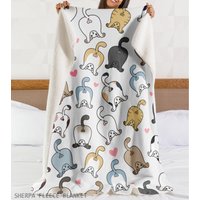 Katzendecke - Katzenseildecke Kätzchendecke Weiche Fleecedecke Lustige Tiere Decke Tierliebhaber Geschenke von HappyCatsSt