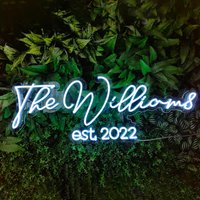 Benutzerdefinierte Hochzeit Neon Schild, Batteriebetriebenes Upgrade Verfügbar, Personalisierte Geschenke, Nachname Led Acryl Home Wall Decor von HappyCrafts88