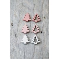 36Pics Mix Holz Weihnachtsbaum Dekor Pastell Rosa Weihnachtsbaum, Natur Rustikales Handwerk Weihnachtsbäume, X-Mas Baum Rustikale von HappyCraftsDIY