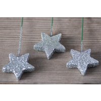 4cm Funkelnde Silber Weihnachten Stern Dekorationen, 5Pics Topper, Große Glitzernde Schaum Sterne Für Tisch Dekor von HappyCraftsDIY