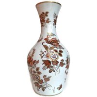 Vintage Porzellan Blumenmuster Vase | Ouragan - Ulysse Paris Florale Golddekor in Weiß Und Gold Wohndekor Aus Europa von HappyDuckVintage