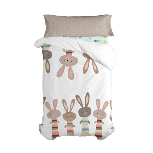 HappyFriday Moshi Moshi Rabbit Family Bettwäsche-Set, Mehrfarbig, für 105-cm-Betten, 2-teilig HappyFriday Moshi Moshi Rabbit Family Bettwäsche-Set, Mehrfarbig, für 105-cm-Betten, 2-teilig von HappyFriday