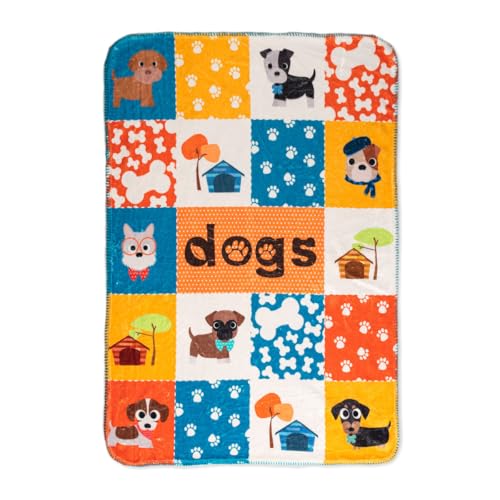 HappyFriday Mr Fox Dogs Decke, Mehrfarbig, Mikrofaser, 110 x 140 cm (Hund) von HappyFriday