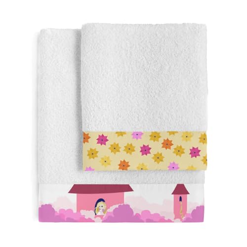 HappyFriday Mr Fox Long Braid Handtuch-Set, Mehrfarbig, 2-teilig von HappyFriday