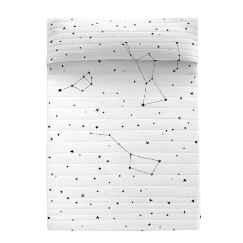 HappyFriday Weiße Tagesdecke Constellation, Mehrfarbig, 260 x 260 cm von HappyFriday