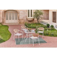 Happy Home 5 tlg. Dining Set HGS34-BEI helles Rattan mit Sitzkissen in Beige von HappyHome