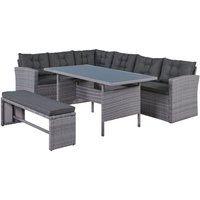 Happy Home Elegantes Ecksofa 14tlg. Gartenlounge Ecklounge Lounge grau von HappyHome