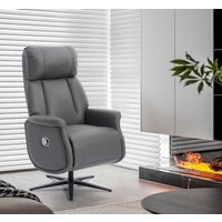 Happy Home Relaxsessel mit Liegefunktion dunkelgrau Lederoptik & schwarze Füße von HappyHome