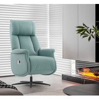 Happy Home Relaxsessel mit Liegefunktion Lederoptik & schwarze Füße hellblau von HappyHome