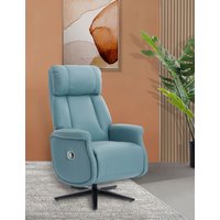Verstellbarer Fernsehsessel mit Dreh- und Relaxfunktion, ca. 75 x 83 x 115 cm - Hellblau von Happy Home