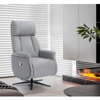 Happy Home Relaxsessel mit Liegefunktion Lederoptik & schwarze Füße hellgrau von HappyHome