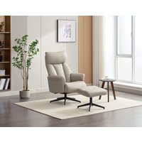 Happy Home gepolsteter Relaxsessel mit Hocker HWP61-BEI beige von HappyHome