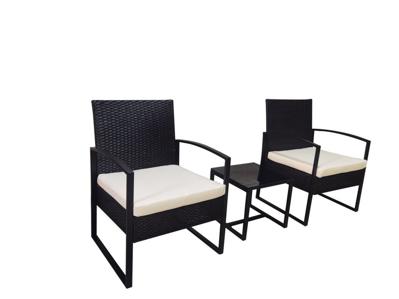 HappyHome Gartenstuhl Casual-Set 3 tlg. Balkonset Sitzgruppe schwarzes Rattan mit Sitzkissen HappyHome Gartenstuhl Casual-Set 3 tlg. Balkonset Sitzgruppe schwarzes Rattan mit Sitzkissen von HappyHome