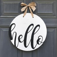Rustikales Hallo-Haus-Türschild Willkommens-Aufhänger Im Abgenutzten Zustand von HappyHootCreation