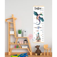 Drachen Höhentabelle Personalisierte Wachstumstabelle Fee Schloss Kinderzimmer Dekor von HappyKidsStoreUA