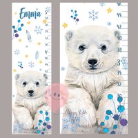 Eisbär Messlatte Personalisierte Wachstumskarte Arktis Tiere Kinderzimmer Winterzimmer Deko von HappyKidsStoreUA