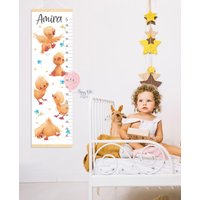 Ente Baby Messlatte Personalisiert Wachstumskarte Kinderzimmer Babyzimmer Bauernhof Zimmer Deko von HappyKidsStoreUA