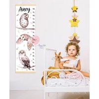 Eulen-Wachstumskarte Personalisiert Messlatte Waldtiere Kinderzimmer Dekoration Dusche Oder Geburtstag Geschenk von HappyKidsStoreUA