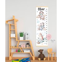 Flugzeug Pilot Baby Wachstumstabelle Tiere Im Himmel Höhentabelle Luftfahrt Kinderzimmer Dekor Dusche Oder Geburtstagsgeschenk von HappyKidsStoreUA