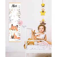 Fuchs Baby Höhentabelle Waldwachstumstabelle Waldtiere Kinderzimmer Dekor von HappyKidsStoreUA