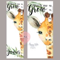 Giraffe Baby Wachstumskarte Personalisiert Messlatte Safari Tiere Kinderzimmer Deko Duschgeschenk von HappyKidsStoreUA