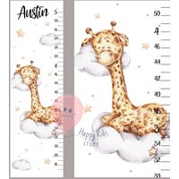 Giraffe Baby Wachstumskarte Personalisiert Messlatte Safari Tiere Kinderzimmer Deko Duschgeschenk von HappyKidsStoreUA