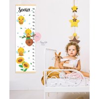 Höhentabelle Bee Buzzing Bienenstock Wachstumskarte Bienen Kinderzimmer Dekor Dusche Oder Geburtstag Geschenk von HappyKidsStoreUA