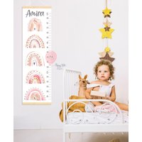 Höhentabelle Regenbogen Im Boho Stil Mädchen Wachstumskarte Kinderzimmer Wanddeko Dusche Oder Geburtstag Geschenk von HappyKidsStoreUA