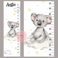 Koala Baby-Wachstumstabelle Personalisiert Messlatte Tiere Kinderzimmer Dekoration Dusche Oder Erster Geburtstag Geschenk von HappyKidsStoreUA