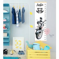 Motorrad-Messlatte Motorrad-Wachstumskarte Biker Baby-Kinderzimmer von HappyKidsStoreUA