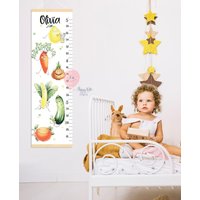 Obst Und Gemüse Messlatte Personalisierte Wachstumskarte Kinderzimmer Dekoration Duschgeschenk von HappyKidsStoreUA