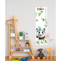 Panda Und Bambus Wachstumskarte Kinder-Messlatte Pandabär Boho Kinderzimmer Dekor von HappyKidsStoreUA