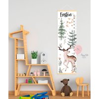 Reh Messlatte Wald Tiere Kinderzimmer Wandkarte Waldtiere Deko Andenken Geschenk von HappyKidsStoreUA