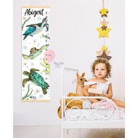 Schildkröten Wachstumskarte Unter Dem Meer Höhenkarte Ozean Kinderzimmer Namensschild von HappyKidsStoreUA