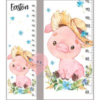 Schweinchen Höhentabelle Bauernhof Tiere Wachstumskarte Schwein Baby Kinderzimmer Dusche Oder Geburtstagsgeschenk von HappyKidsStoreUA